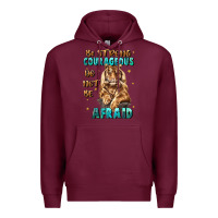 Burgundy be strong and courageous Premium Hoodie - JahusDesignShop