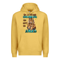 Antique Gold be strong and courageous Premium Hoodie - JahusDesignShop