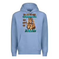Colony Blue be strong and courageous Premium Hoodie - JahusDesignShop