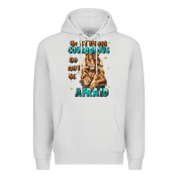 Dove Grey be strong and courageous Premium Hoodie - JahusDesignShop