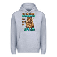 Heather Grey be strong and courageous Premium Hoodie - JahusDesignShop