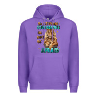 Purple be strong and courageous Premium Hoodie - JahusDesignShop
