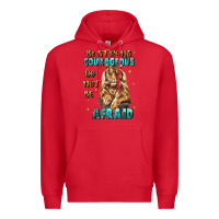 Red be strong and courageous Premium Hoodie - JahusDesignShop