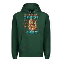 Sports Green be strong and courageous Premium Hoodie - JahusDesignShop