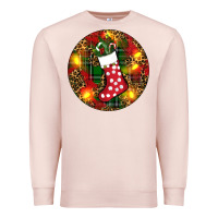 Pale Pink Santa Stocking Christmas Premium Sweatshirt - RanaPortraitStore