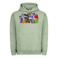 Pigment Oil Green halloween coffee cups Urban Hoodie - AdoDesignShop
