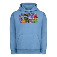Pigment Pebble Blue halloween coffee cups Urban Hoodie - AdoDesignShop
