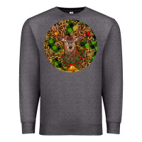 Charcoal Heather Christmas Reindeer Premium Sweatshirt - RanaPortraitStore