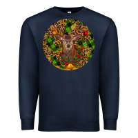 Navy Christmas Reindeer Premium Sweatshirt - RanaPortraitStore