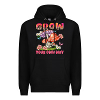 Black grow your own way Premium Hoodie - JahusDesignShop