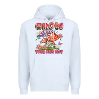White grow your own way Premium Hoodie - JahusDesignShop