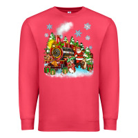 Cardinal christmas santa and friends train Premium Sweatshirt - Zillion Design Studio