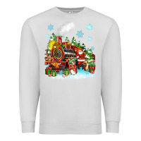 Dove Grey christmas santa and friends train Premium Sweatshirt - Zillion Design Studio