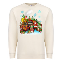 Sandshell christmas santa and friends train Premium Sweatshirt - Zillion Design Studio