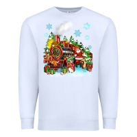 White christmas santa and friends train Premium Sweatshirt - Zillion Design Studio
