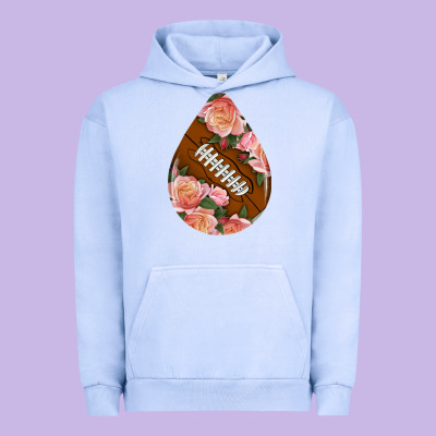 American Football And Western Roses Teardrop Urban Hoodie Designed By Bundleandbundleshop