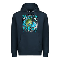 Navy i d rather be fishing Premium Hoodie - AdoDesignShop