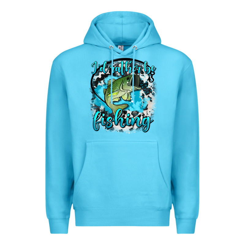 I D Rather Be Fishing Premium Hoodie by AdoDesignShop | Teevron