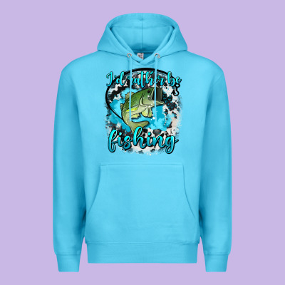 I D Rather Be Fishing Premium Hoodie Designed By Adodesignshop