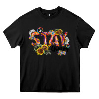 Black Stay Groovy Heavy Core Tee - CowhideDigitalArt