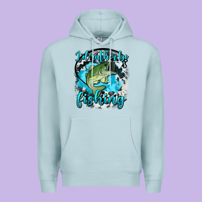 I D Rather Be Fishing Premium Hoodie Designed By Adodesignshop