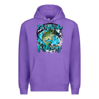 Purple i d rather be fishing Premium Hoodie - AdoDesignShop