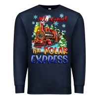 Navy all aboard the polar express Premium Sweatshirt - Zillion Design Studio