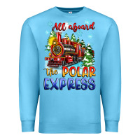 Ocean Blue all aboard the polar express Premium Sweatshirt - Zillion Design Studio