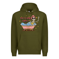 Army Green do i look like i give a duck Premium Hoodie - JahusDesignShop