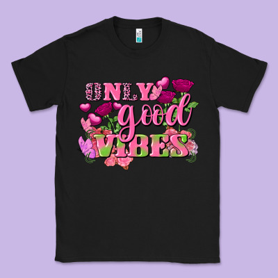 Valentine's Day Only Good Vibes Classic Tee Designed By Fadigitalartstudio