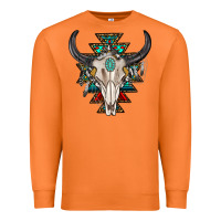 Carrot western aztec bull skull with gemstone Premium Sweatshirt - texasbilliewilder