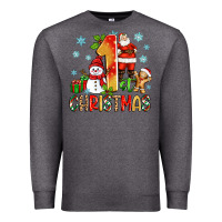 Charcoal Heather 1st christmas santa and snowman Premium Sweatshirt - Zillion Design Studio