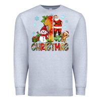 Heather Grey 1st christmas santa and snowman Premium Sweatshirt - Zillion Design Studio