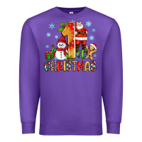 Purple 1st christmas santa and snowman Premium Sweatshirt - Zillion Design Studio