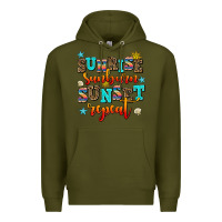 Army Green sunrise sunburn sunset repeat Premium Hoodie - AdoDesignShop