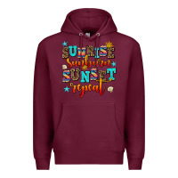 Burgundy sunrise sunburn sunset repeat Premium Hoodie - AdoDesignShop