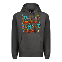 Charcoal Heather sunrise sunburn sunset repeat Premium Hoodie - AdoDesignShop
