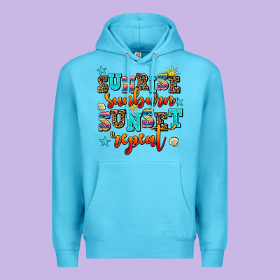 Sunrise Sunburn Sunset Repeat Premium Hoodie Designed By Adodesignshop