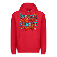 Red sunrise sunburn sunset repeat Premium Hoodie - AdoDesignShop