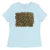 Baby Blue leopard with green glitter Ladies Tee - Artiststas