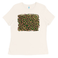 Bone leopard with green glitter Ladies Tee - Artiststas
