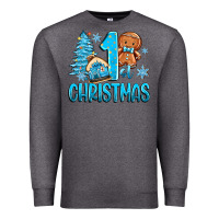 Charcoal Heather 1st christmas gingerbread boy Premium Sweatshirt - Zillion Design Studio