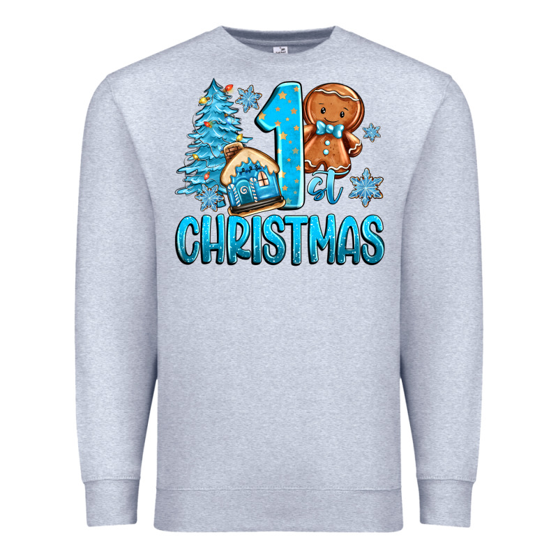 1st Christmas Gingerbread Boy Premium Sweatshirt by Zillion Design Studio | Teevron