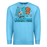 Ocean Blue 1st christmas gingerbread boy Premium Sweatshirt - Zillion Design Studio