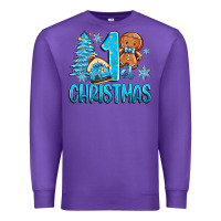 Purple 1st christmas gingerbread boy Premium Sweatshirt - Zillion Design Studio
