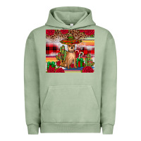 Pigment Oil Green Chihuahua Christmas Urban Hoodie - JahusDesignShop