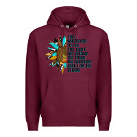 Burgundy sunflower they whispered to her Premium Hoodie - AdoDesignShop