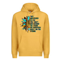 Mustard sunflower they whispered to her Premium Hoodie - AdoDesignShop