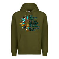 Army Green sunflower they whispered to her Premium Hoodie - AdoDesignShop