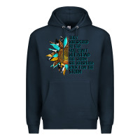 Navy sunflower they whispered to her Premium Hoodie - AdoDesignShop